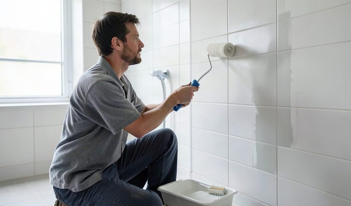 Peindre le carrelage d'une douche